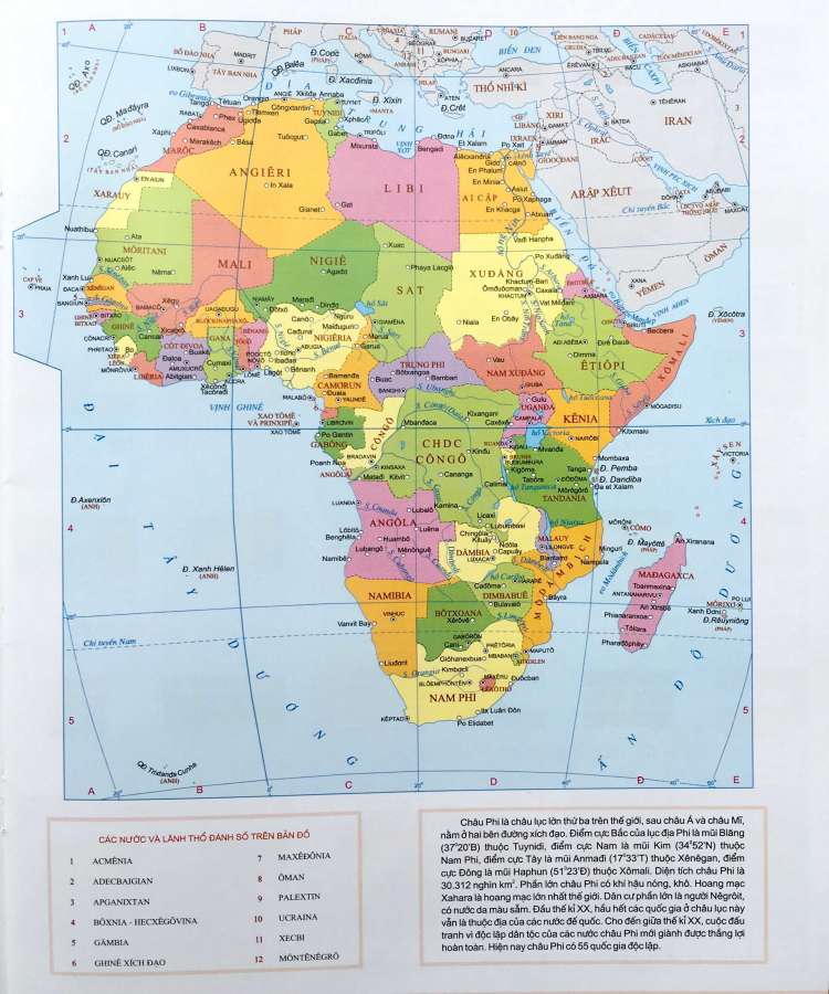 Bản đồ Thế Giới - Châu Phi 