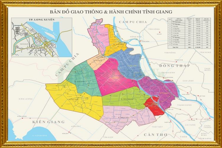 Bản đồ An Giang mới và chi tiết nhất