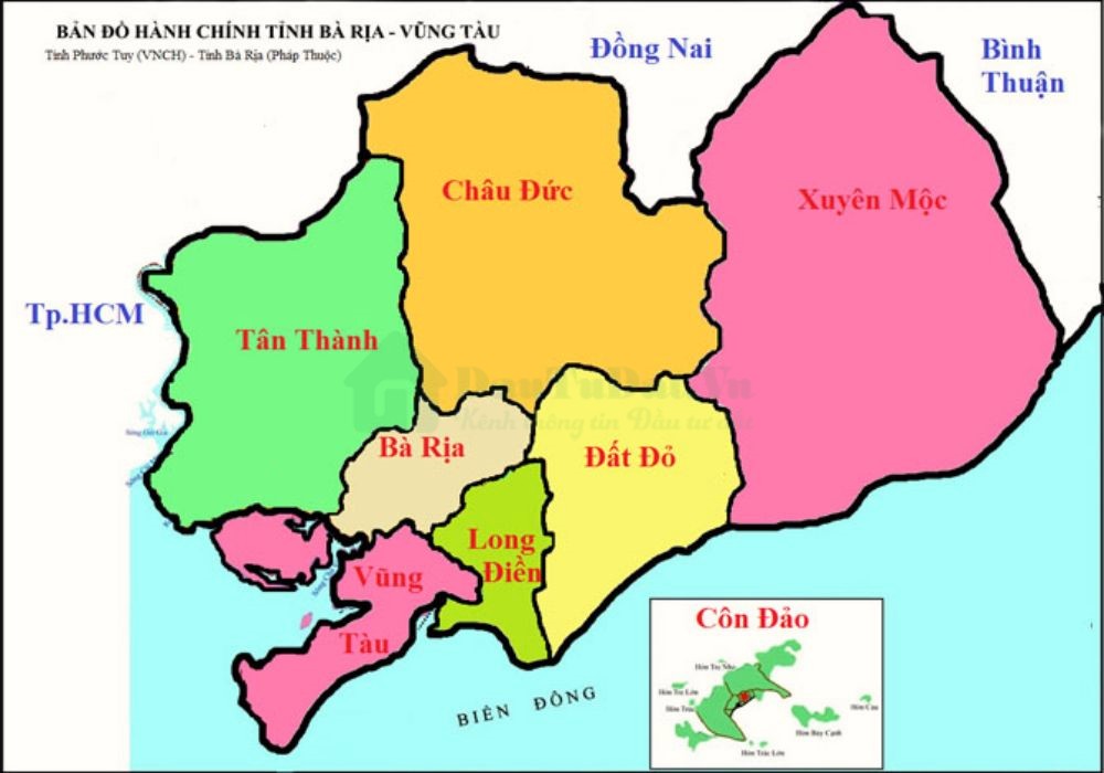 Bản đồ Bà Rịa - Vũng Tàu mới và chi tiết nhất 2022
