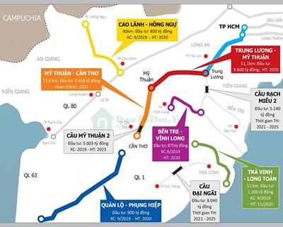 Bản đồ đường cao tốc Châu Đốc - Cần Thơ - Sóc Trăng