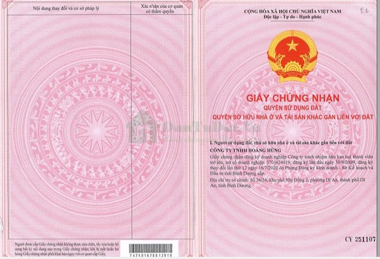 Sổ hồng New Land Bình Dương