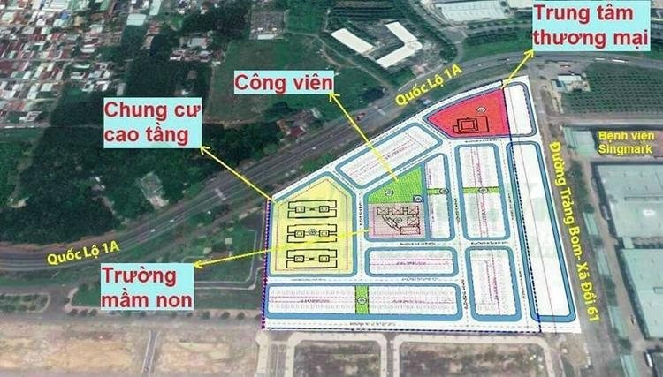 Mặt bằng quy hoạch dự án khu đô thị Bàu Xéo Đồng Nai