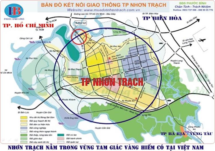 Vị trí dự án Hud Nhơn Trạch