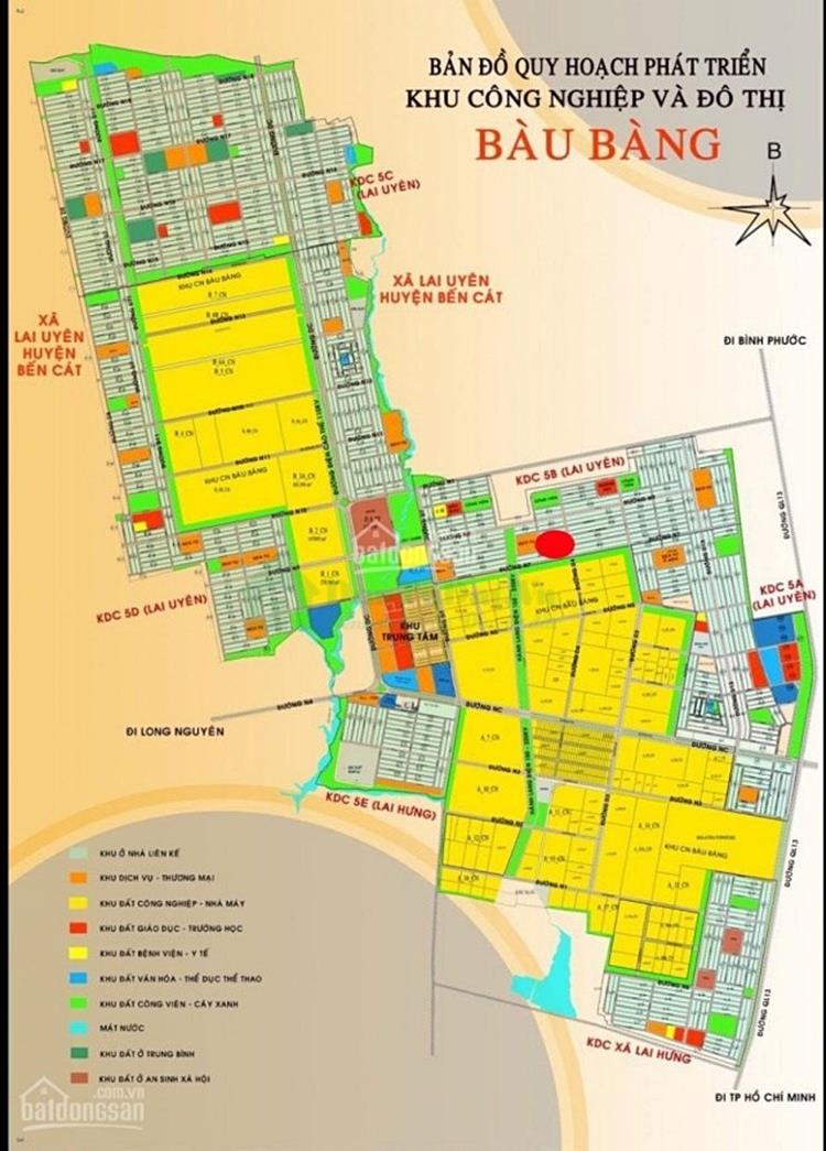 Bản đồ phát triển khu công nghiệp và đô thị Bàu Bàng