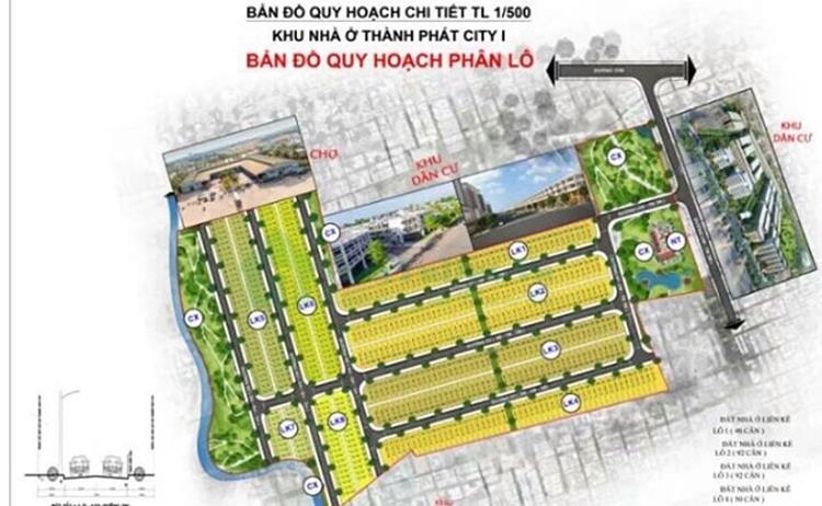 Bản đồ quy hoạch chi tiết 1/500 của dự án Thành Phát City 