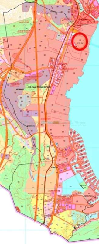 Bản đồ quy hoạch sử dụng đất thuộc địa bàn P. Cam Thịnh Đông. Khu đất khoanh đỏ chính là khu đất thuộc diện có quy hoạch do có chức năng sử dụng là khu đất khu vui chơi, giải trí công cộng.