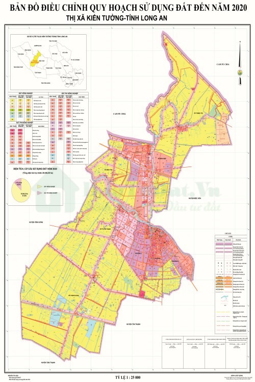 Bản đồ sử dụng đất một số khu vực ở Long An 