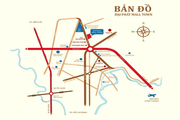 Vị trí dự án Đại Phát Mall Town