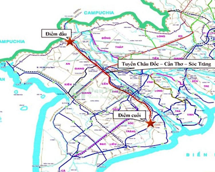 Bản đồ cao tốc Châu Đốc - Cần Thơ - Sóc Trăng