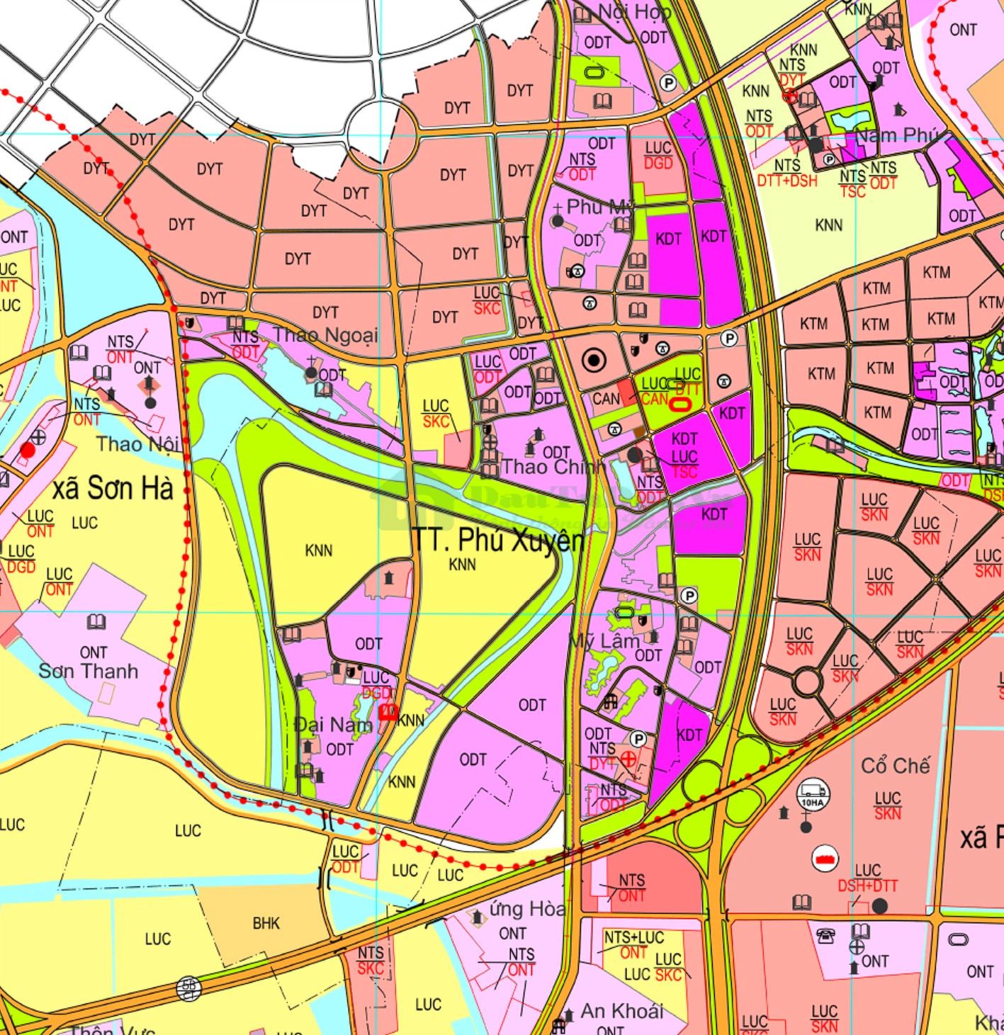 Bản đồ quy hoạch giao thông xã Đồng Lạc, Hà Nội 