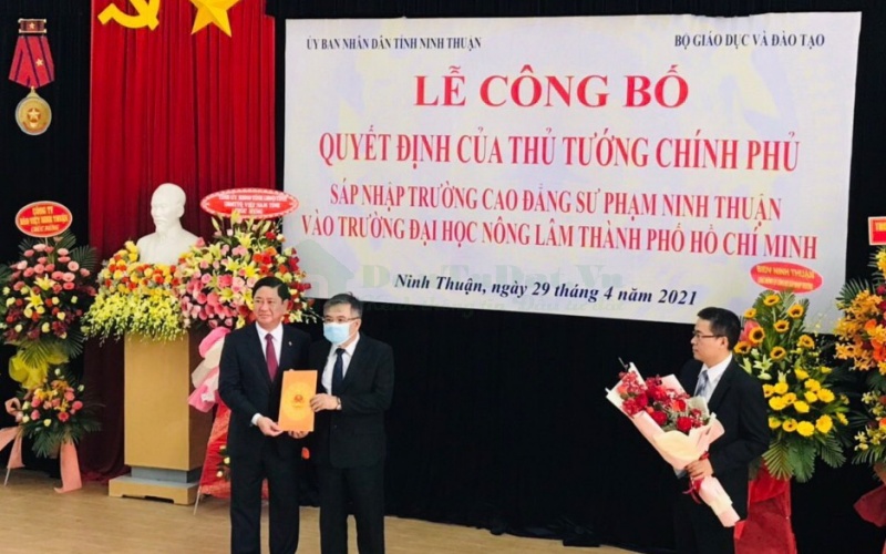 Trường CĐ SP Ninh Thuận sáp nhập vào Trường ĐH Nông Lâm TP. HCM