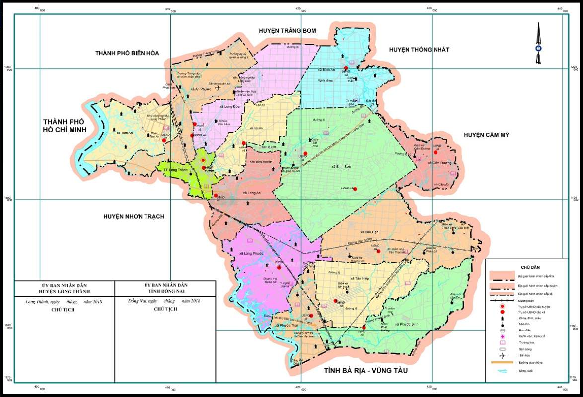 Bản đồ H. Long Thành cùng thông tin quy hoạch đến năm 2040