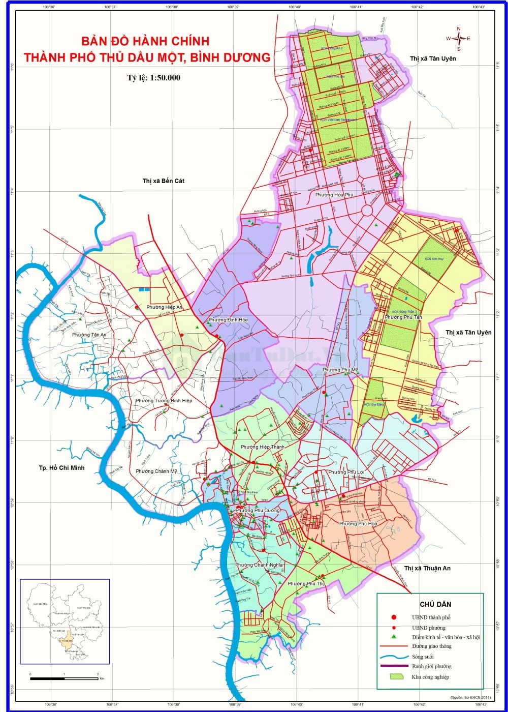 Bản đồ thành phố Thủ Dầu Một