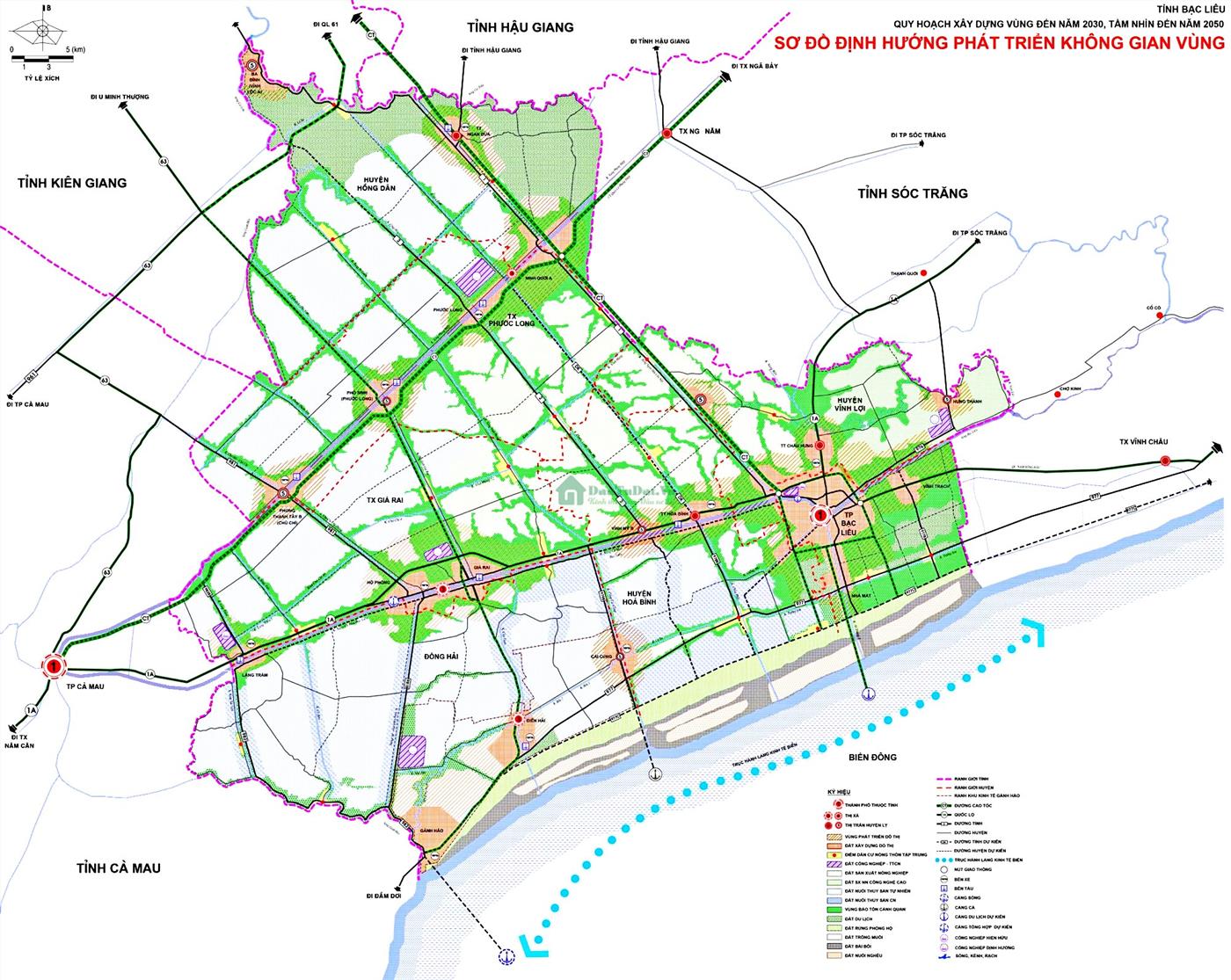 Bản đồ Quy hoạch tỉnh Bạc Liêu Chi tiết nhất