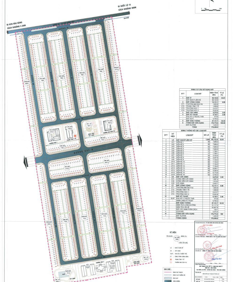 Mặt bằng dự án đất nền Nam An New City Bàu Bàng Bình Dương