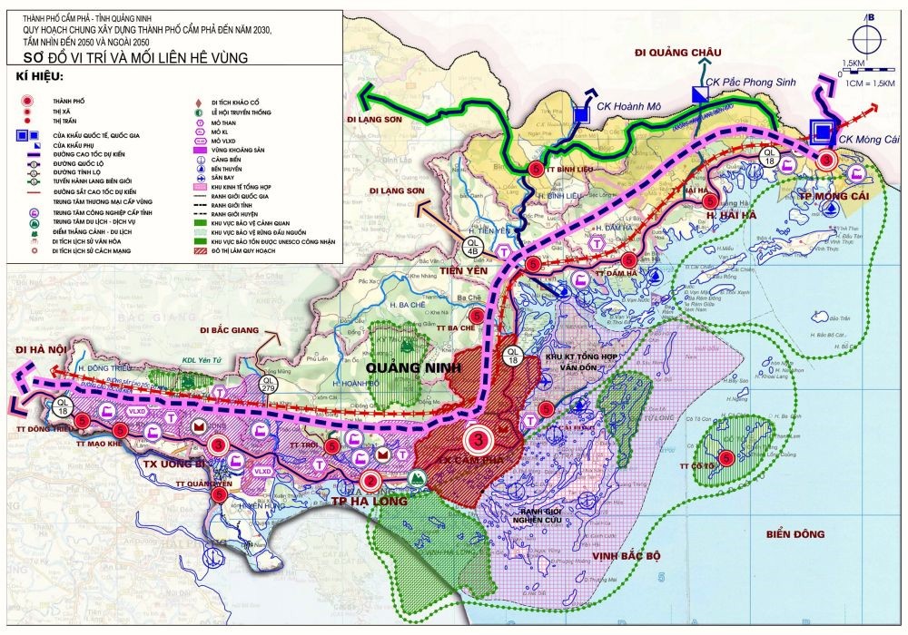 Bản đồ liên kết vùng của tỉnh Quảng Ninh