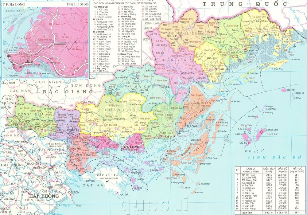 Bản đồ Quảng Ninh