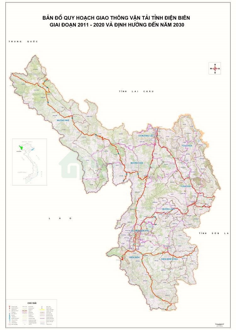 Bản đồ quy hoạch giao thông tỉnh Điện Biên