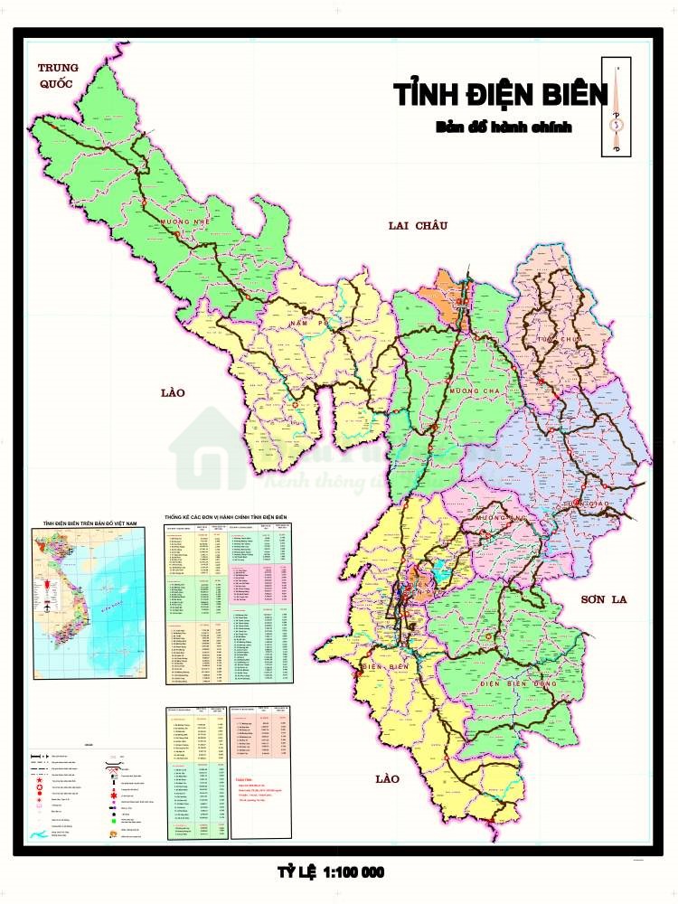 Bản đồ hành chính tỉnh Điện Biên