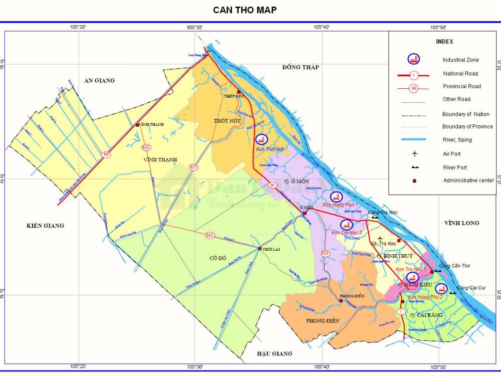 Tổng quan vị trí địa lý thành phố Cần Thơ