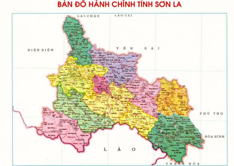 Bản đồ hành chính tỉnh Sơn La