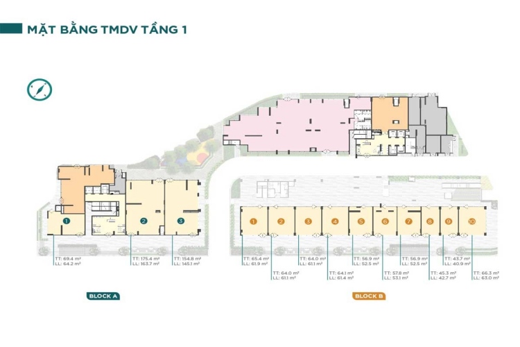  Mặt bằng tầng 1 dự án căn hộ Precia