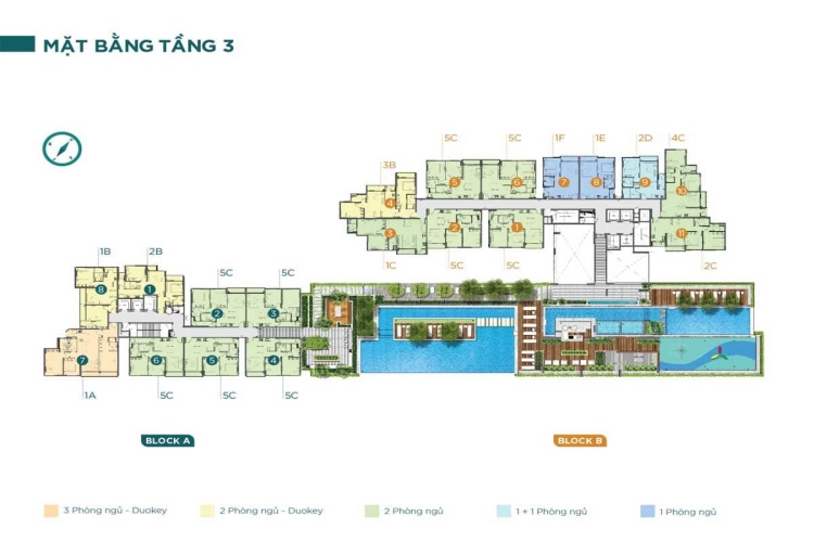  Mặt bằng tầng 3 dự án căn hộ Precia