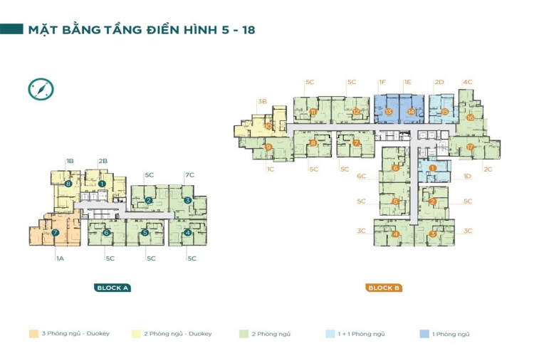  Mặt bằng tầng 5 đến tầng 18 dự án căn hộ Precia