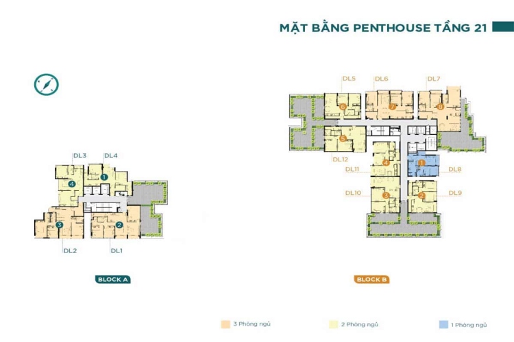  Mặt bằng tầng 21 dự án căn hộ Precia