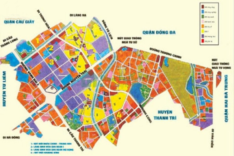 Bản đồ sử dụng đất quận Thanh Xuân