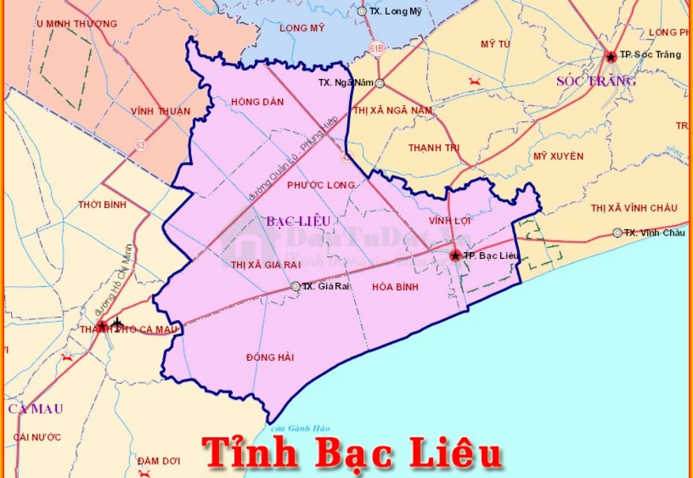 Bản đồ Bạc Liêu