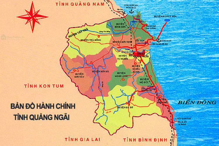 Bản đồ hành chính tỉnh Quảng Ngãi