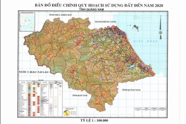 Bản đồ quy hoạch sử dụng đất tỉnh Quảng Nam