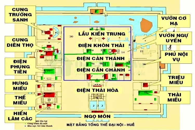 Mặt bằng tổng thể Đại Nội - Huế