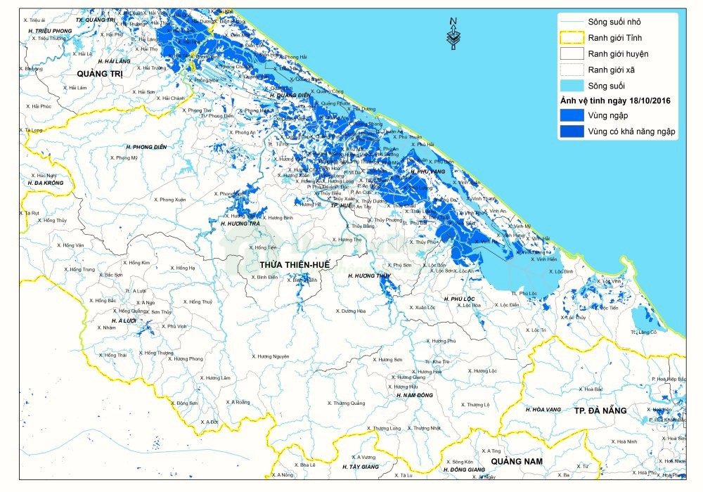  Bản đồ hệ thống sông ngòi tỉnh Thừa Thiên - Huế