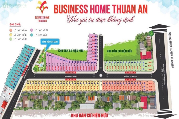 Mặt bằng dự án Business Home Thuận An