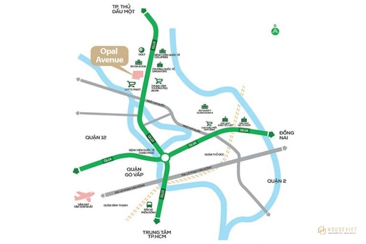 Vị trí dự án căn hộ Opal Avenue Bình Dương