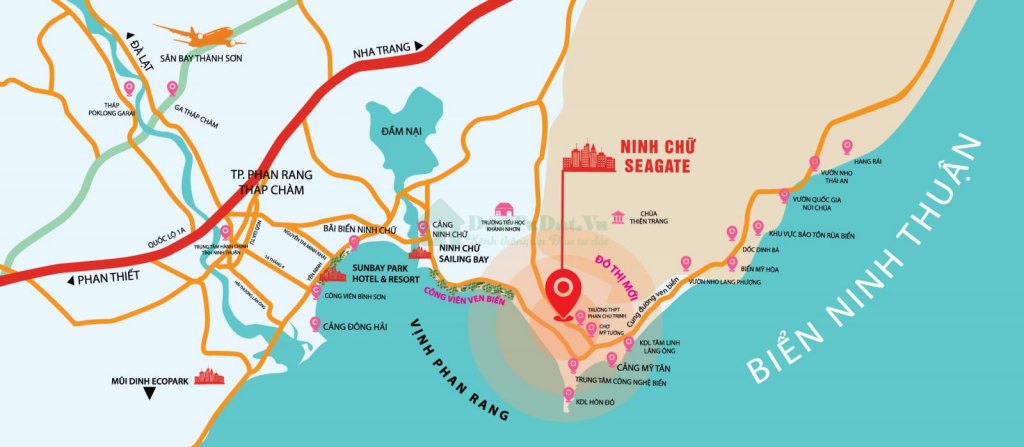 Vị trí Dự án Ninh Chữ Seagate Phan Rang Ninh Thuận