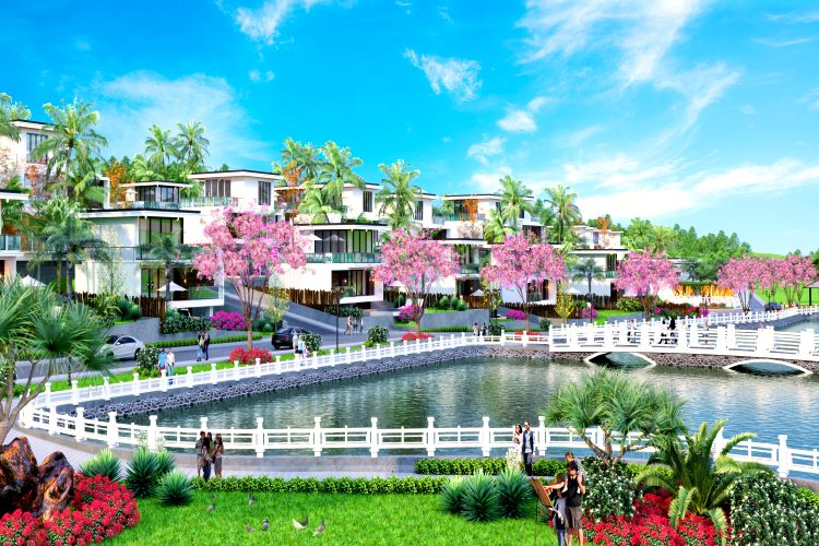 Hồ điều hòa cảnh quan 8000 m2 của dự án Bảo Lộc Sun Valley