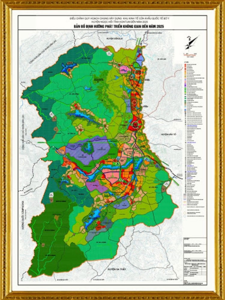 Bản đồ thể hiện phân bố dân cư tỉnh Kon Tum