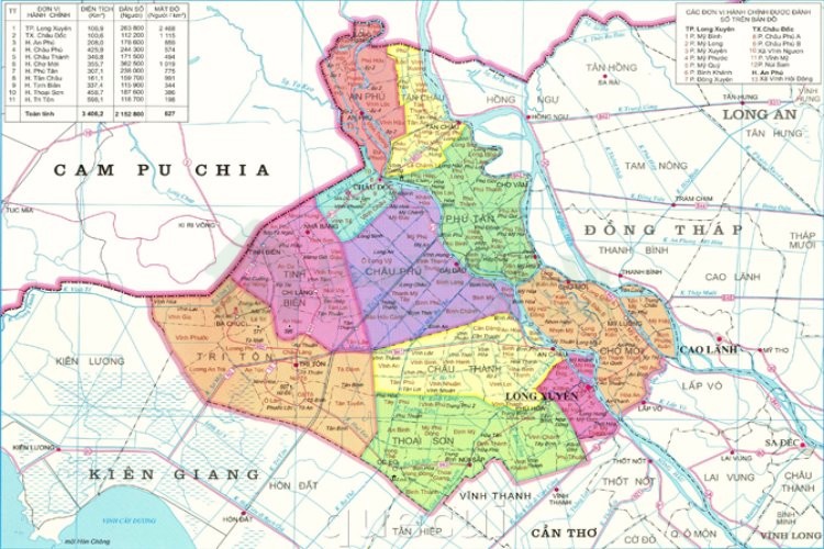 Bản đồ hành chính tỉnh An Giang