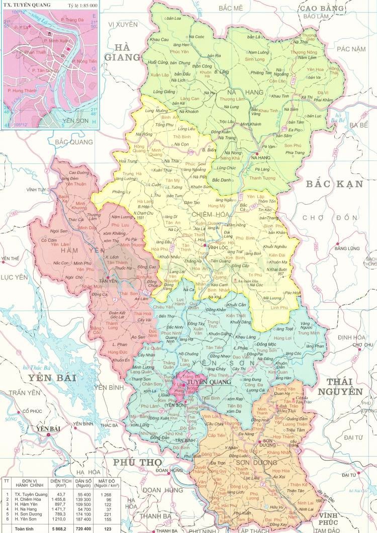 Vị trí địa lý của tỉnh Tuyên Quang