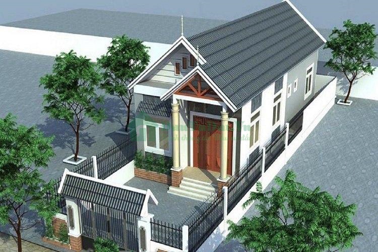 Mẫu nhà cấp 4 mái thái kiểu nhà ống