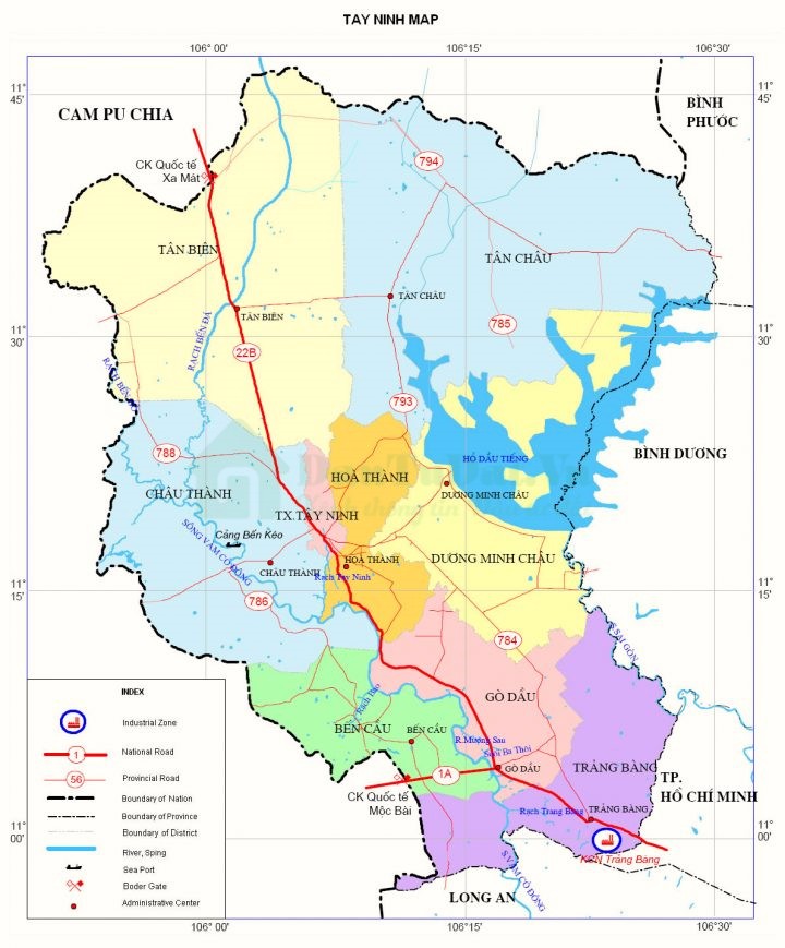 Bản đồ du lịch Tây Ninh