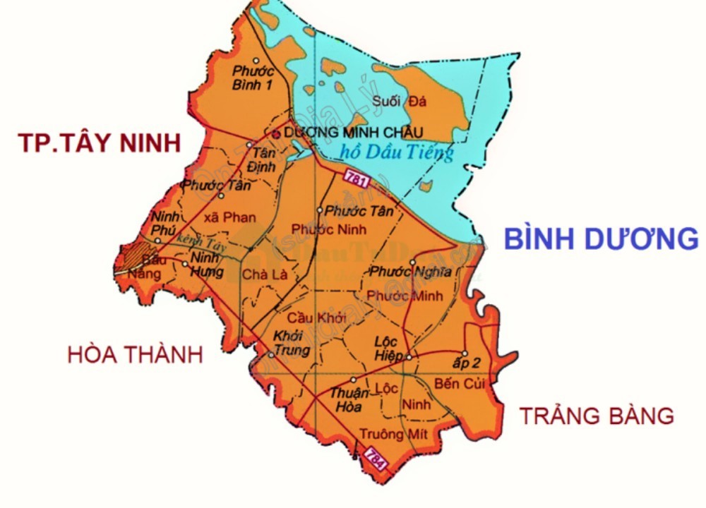 Bản đồ huyện Dương Minh Châu - Tây Ninh 