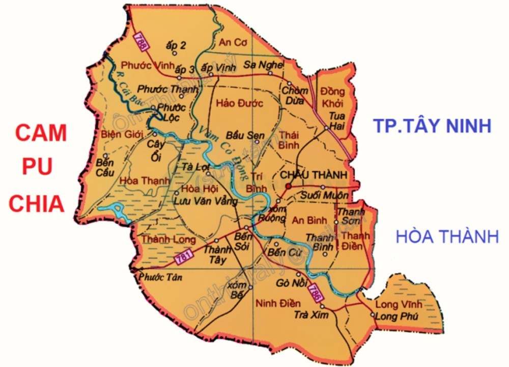 Bản đồ huyện Châu Thành - Tây Ninh