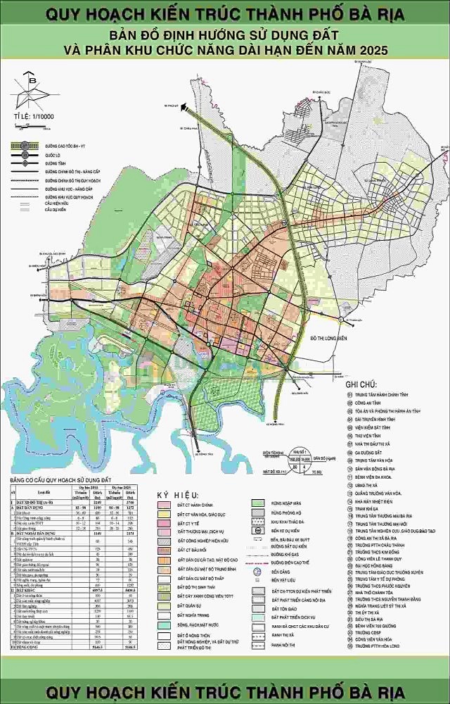Bản đồ quy hoạch thành phố Bà Rịa