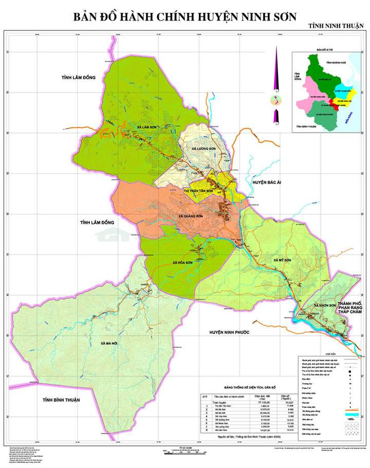 Bản Đồ Hành Chính Huyện Ninh Sơn