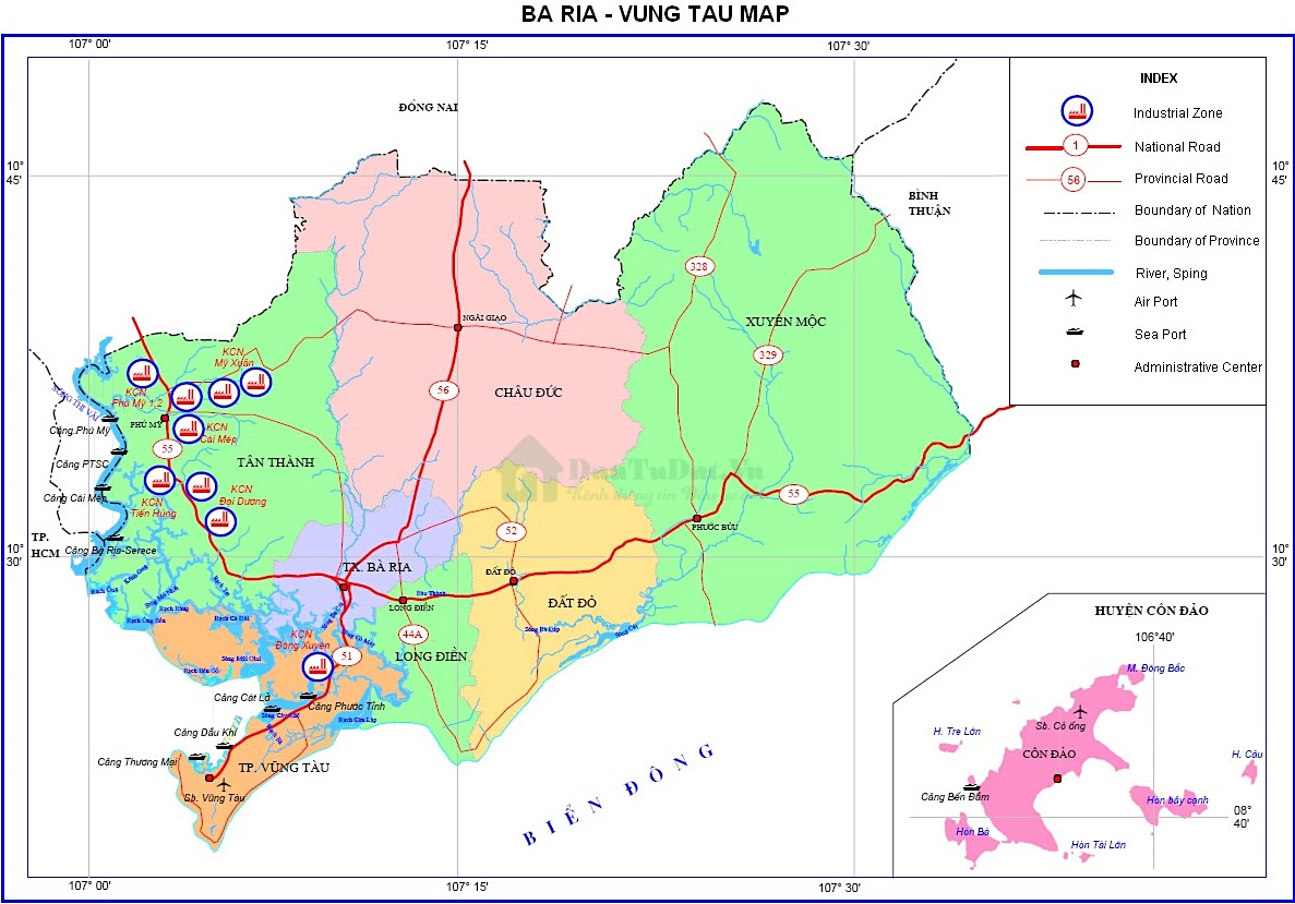 Bản đồ Bà Rịa - Vũng Tàu