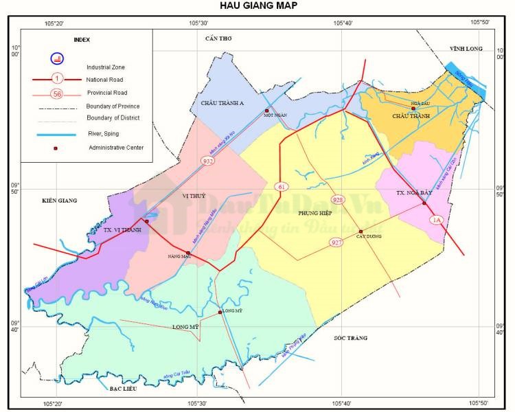 Bản đồ giao thông tỉnh Hậu Giang 
